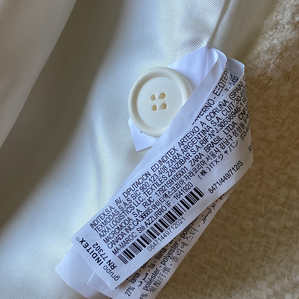 Zara Ivory Coat S - Picture 6 of 10